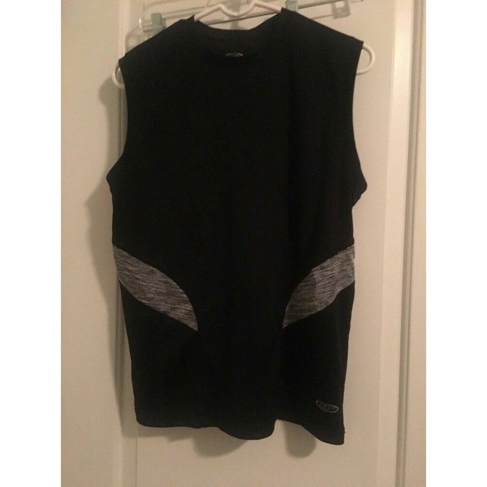 Game Time Men's Black Gray Muscle T-Shirt Tank Top Activewear Size M
